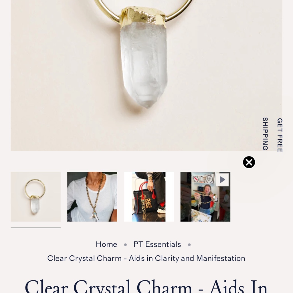 Parker Thatch Essentials Gold And White Crystal Pendant 128$